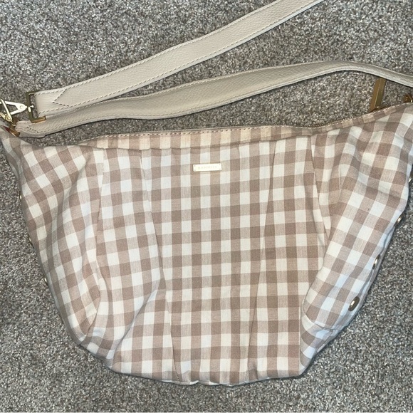 Hammitt Morgan Bag in Dandelion Gingham Shoulder/Crossbody Croissant Shape - Picture 5 of 13